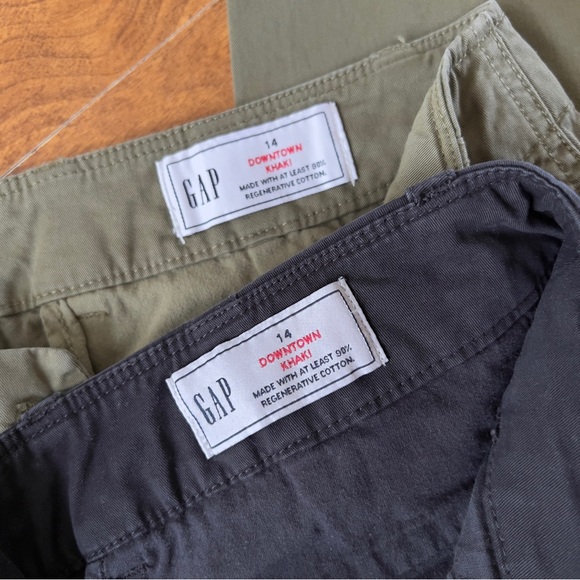 Gap Women’s Downtown Khaki Green & Black Cotton Blend Capri Pants Plus Size 14 - Picture 3 of 12